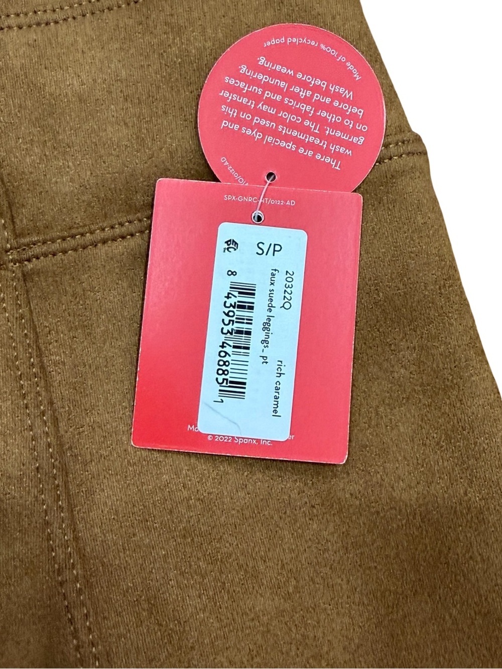 ✨ NWT Spanx Faux Suede Leggings Caramel Brown Small Petite - Picture 7 of 12